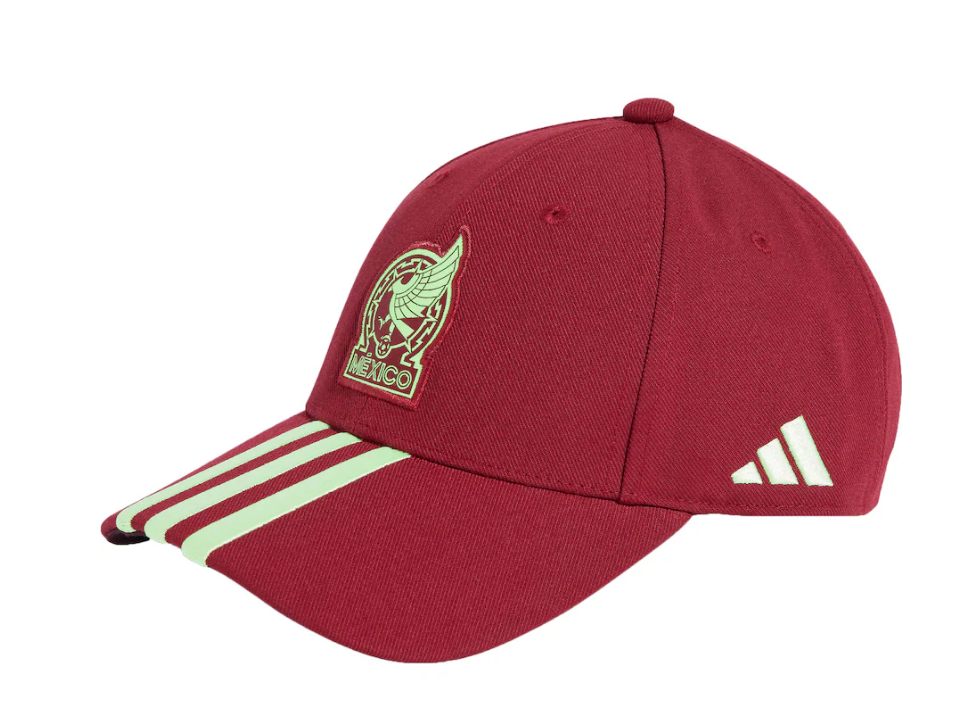 adidas Mexico Copa America 2024 Soccer Adjustable Hat Cap - Dark Burgundy/Green Spark