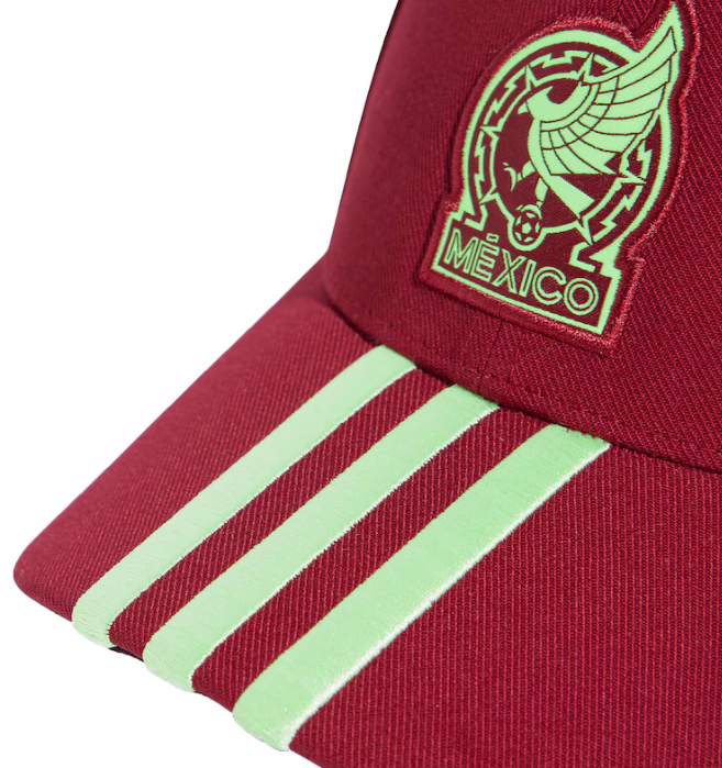adidas Mexico Copa America 2024 Soccer Adjustable Hat Cap - Dark Burgundy/Green Spark