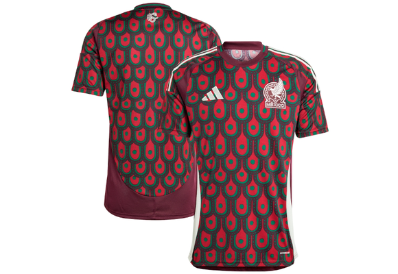 adidas Mexico FMF Copa America 2024 Home Jersey - Burgundy/Multi