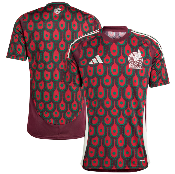 adidas Mexico FMF Copa America 2024 Home Jersey - Burgundy/Multi