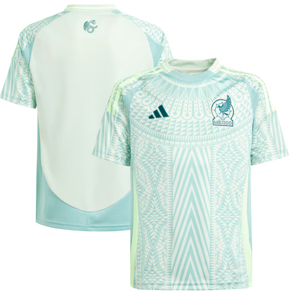 adidas Youth Mexico FMF Copa America 2024 Away Jersey - Linen Green