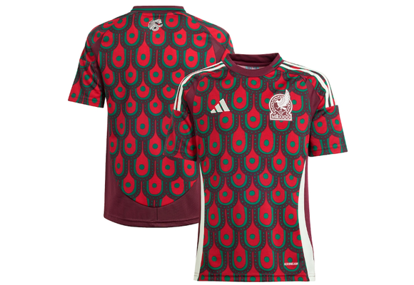 adidas Youth Mexico FMF Copa America 2024 Home Jersey - Burgundy/Multi