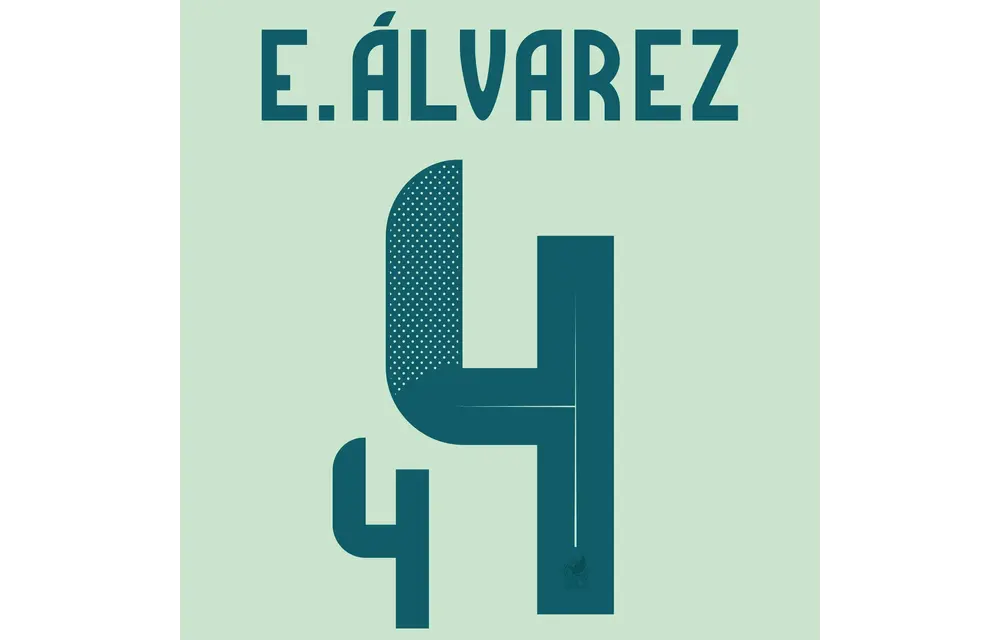 E. Alvarez # 4 Mexico Copa America 2024 Away Nameset - Mystery Green