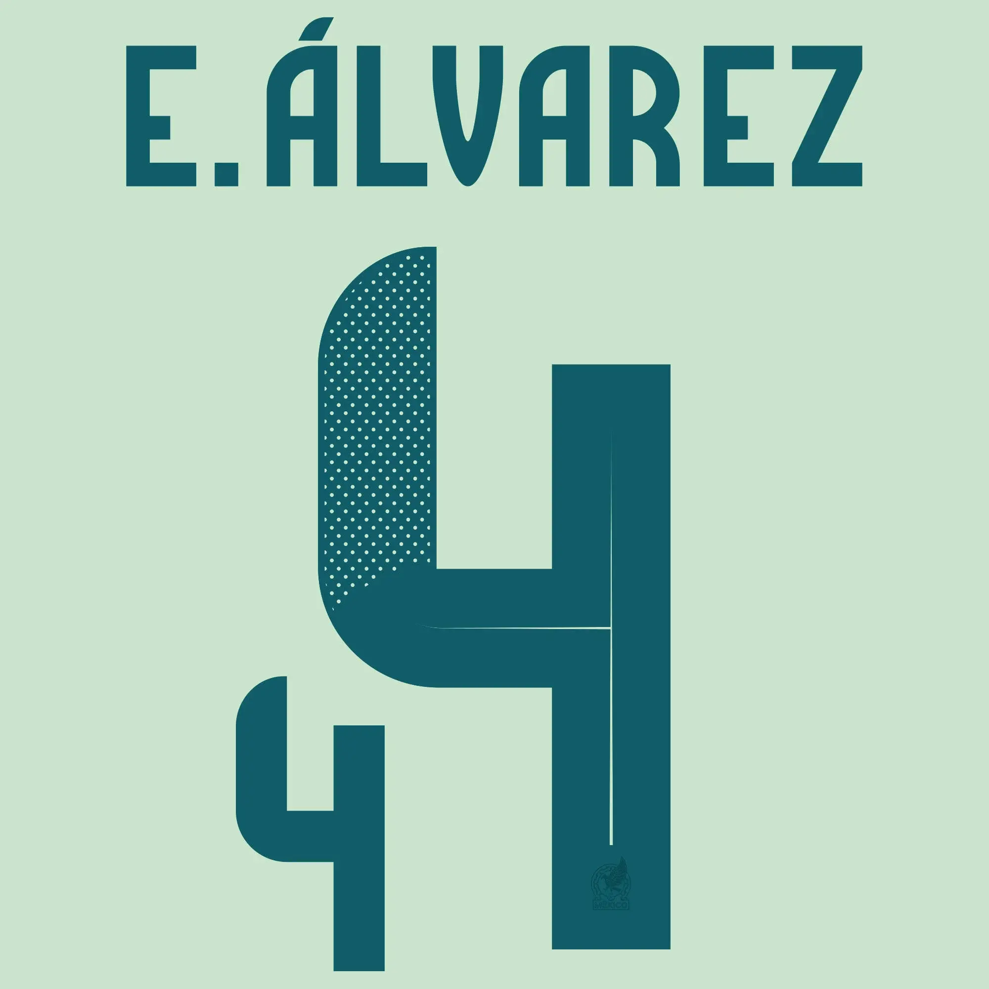 E. Alvarez # 4 Mexico Copa America 2024 Away Nameset - Mystery Green