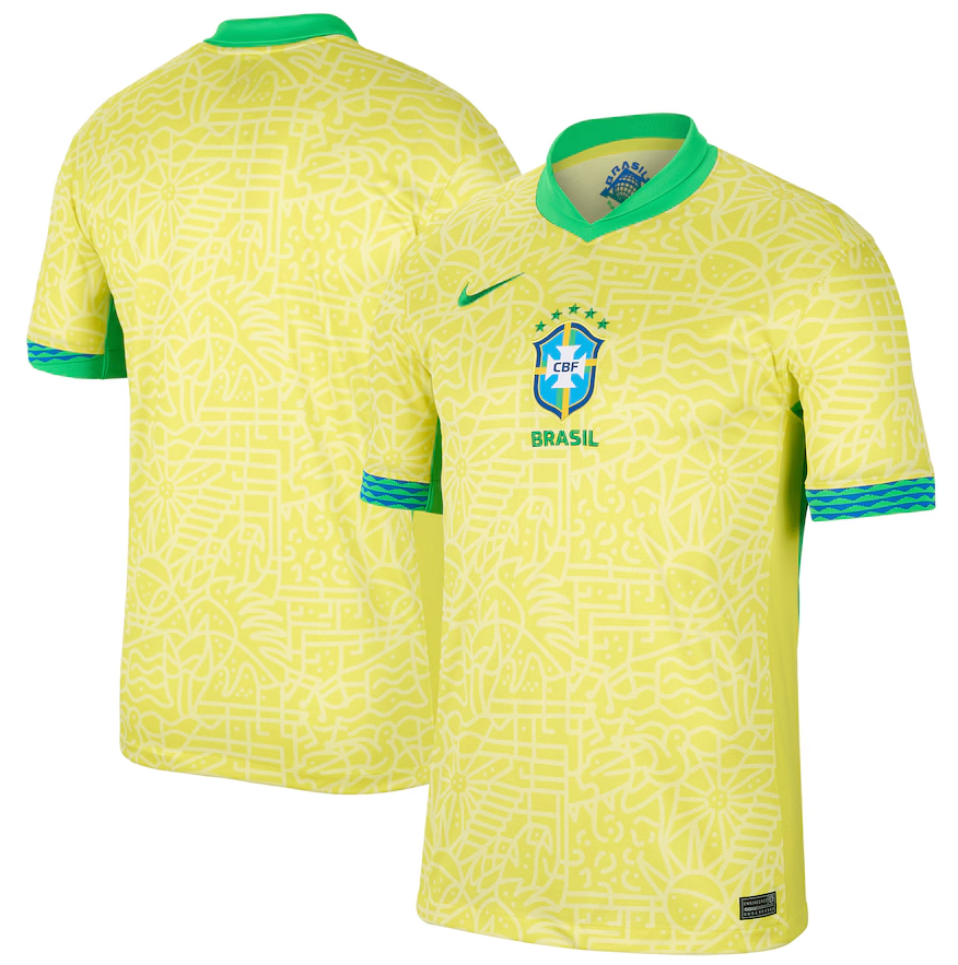 Nike Brazil Copa America 2024 - 25 Home Jersey - Dynamic Yellow/Lemon Chiffon/Green Spark