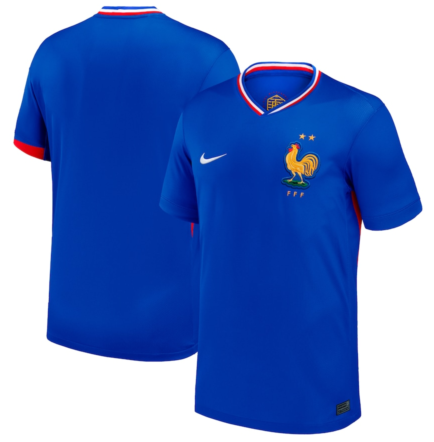 Nike France Euro 2024 Home Jersey - Bright Blue/University Red/White