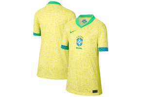 Nike Youth Brazil Copa America 2024 - 25 Home Jersey - Dynamic Yellow/Lemon Chiffon/Green Spark