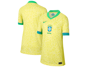Nike Youth Brazil Copa America 2024 - 25 Home Jersey - Dynamic Yellow/Lemon Chiffon/Green Spark