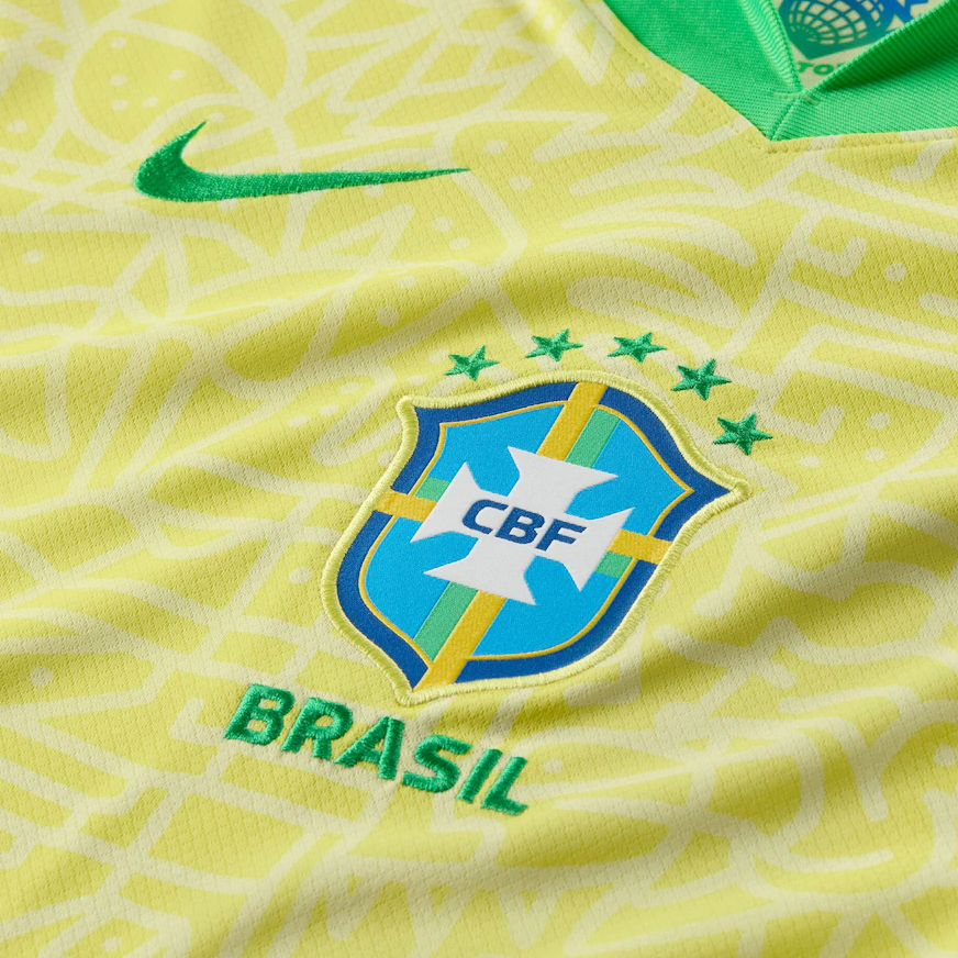 Nike Youth Brazil Copa America 2024 - 25 Home Jersey - Dynamic Yellow/Lemon Chiffon/Green Spark