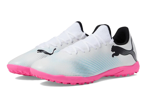 Puma Future 7 Play TT Turf- White/Black/Poison Pink
