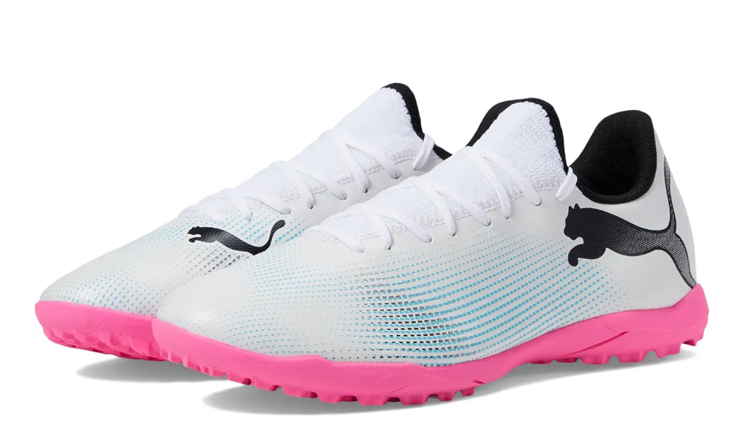 Puma Future 7 Play TT Turf- White/Black/Poison Pink