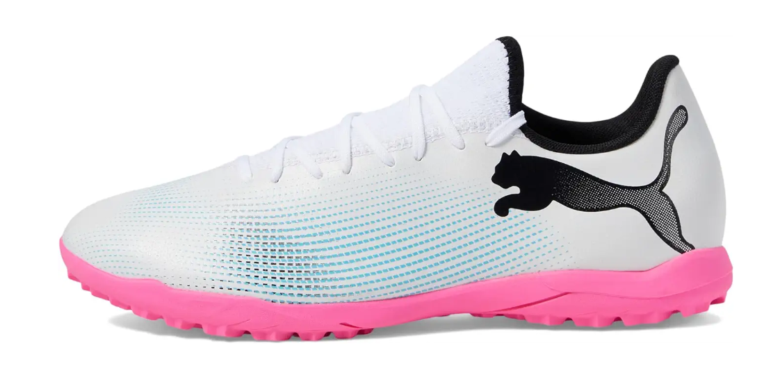 Puma Future 7 Play TT Turf- White/Black/Poison Pink