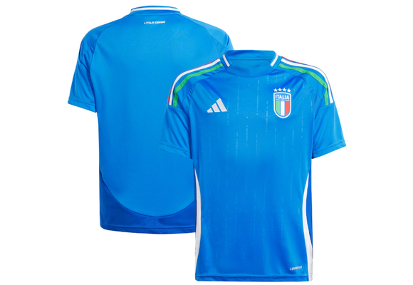 adidas Youth Italy Euro 2024 Home Jersey - Blue