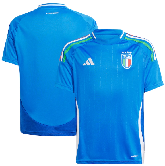 adidas Youth Italy Euro 2024 Home Jersey - Blue