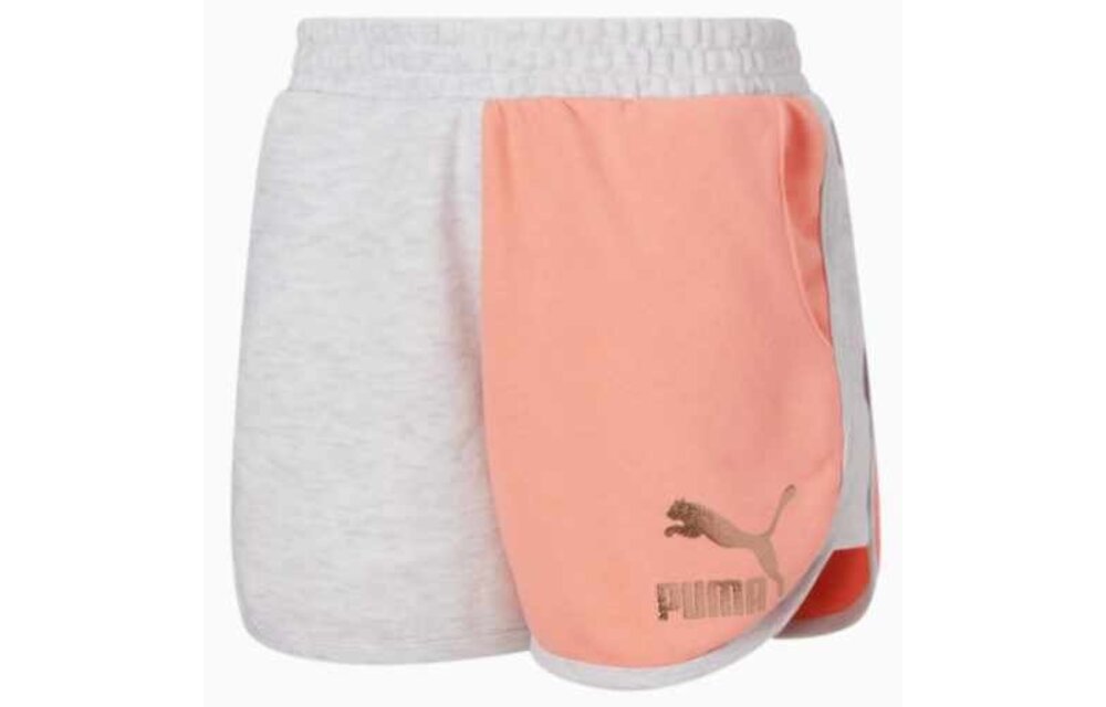 Puma Youth Color Blocked Fashion Shorts - Apricot/White