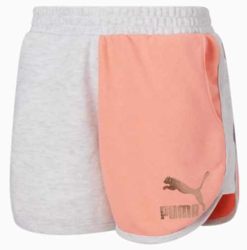 Puma Youth Color Blocked Fashion Shorts - Apricot/White