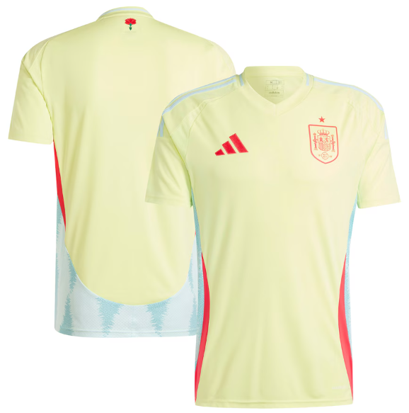 adidas Spain Euro 2024 Away Jersey - Pulse Yellow/Halo Mint