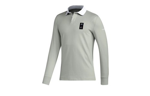 adidas SKC Sporting Kansas City 2024 MLS Long Sleeve Travel Polo Shirt - Silver/Grey