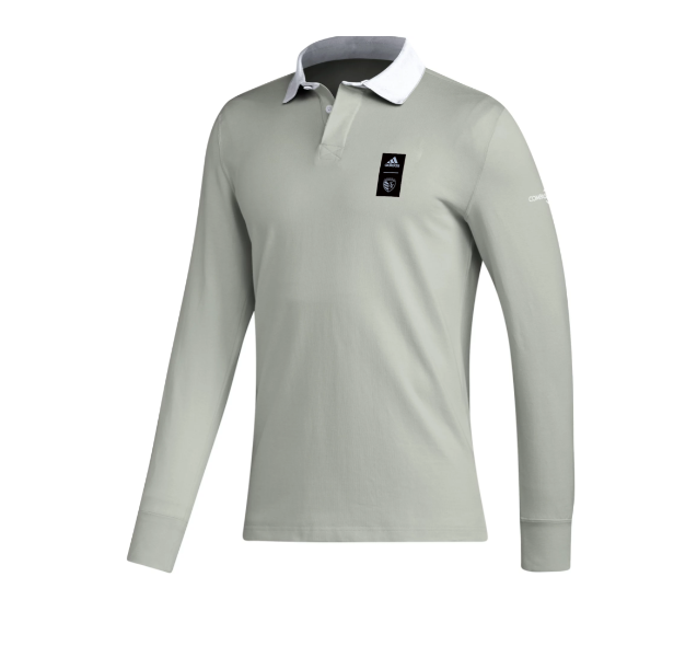adidas SKC Sporting Kansas City 2024 MLS Long Sleeve Travel Polo Shirt - Silver/Grey