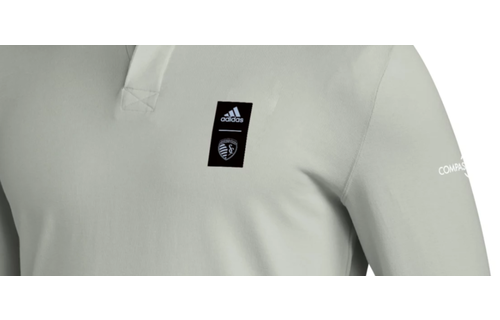 adidas SKC Sporting Kansas City 2024 MLS Long Sleeve Travel Polo Shirt - Silver/Grey