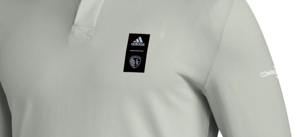 adidas SKC Sporting Kansas City 2024 MLS Long Sleeve Travel Polo Shirt - Silver/Grey