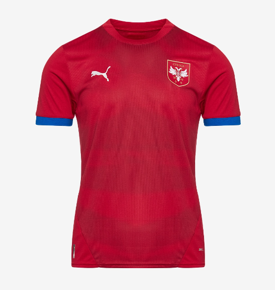 Puma Serbia Euro 2024 Home Jersey - Dark Cherry/Royal