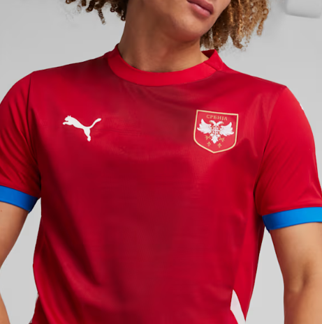 Puma Serbia Euro 2024 Home Jersey - Dark Cherry/Royal