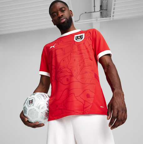 PumaAustria Euro 2024 Home Jersey - Red/Chili Pepper