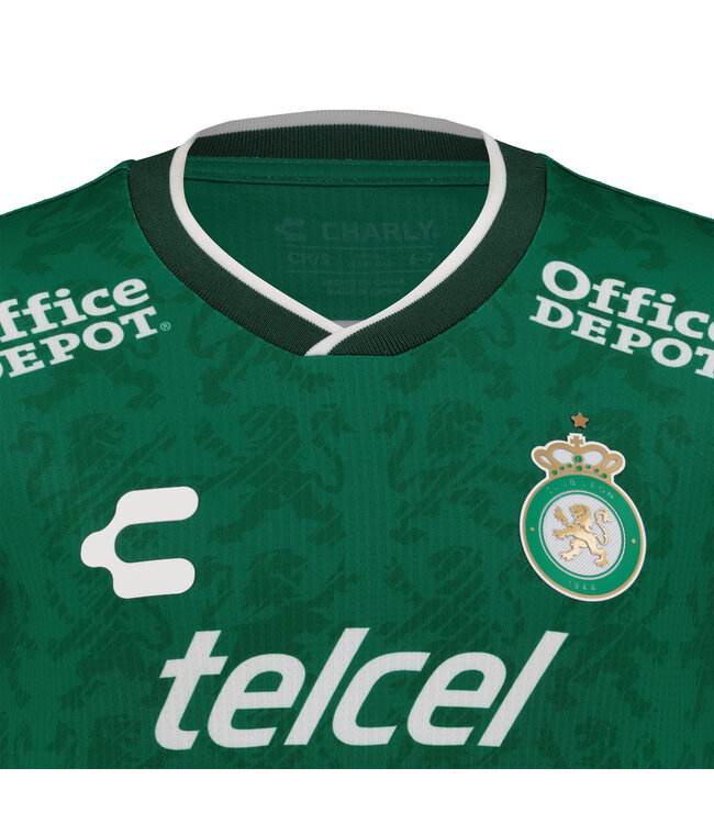 Charly Charly Club Leon 2024-25 Youth Home Jersey - Green/Black