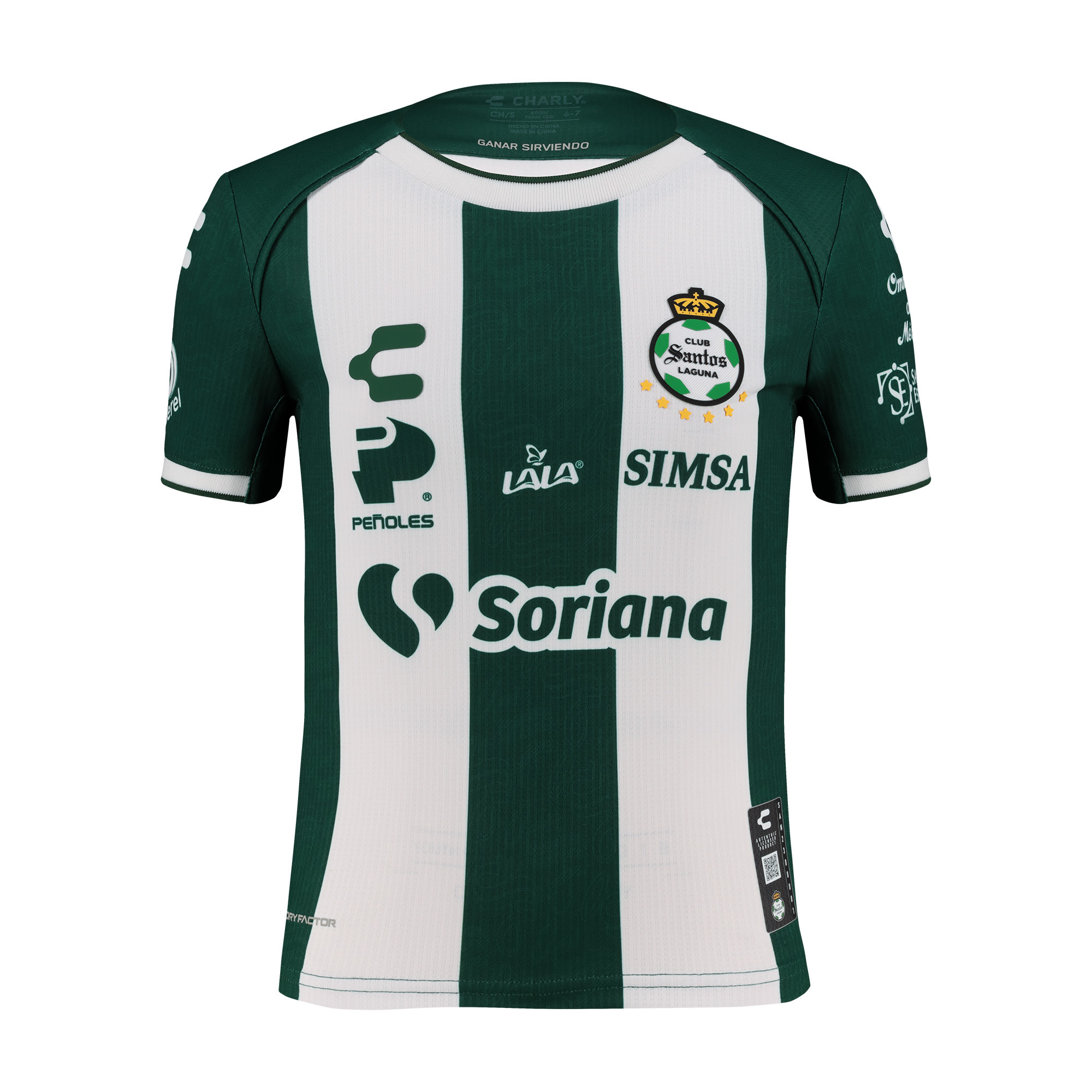 Charly Santos Laguna 2024-25 Youth Home Jersey - Green/White