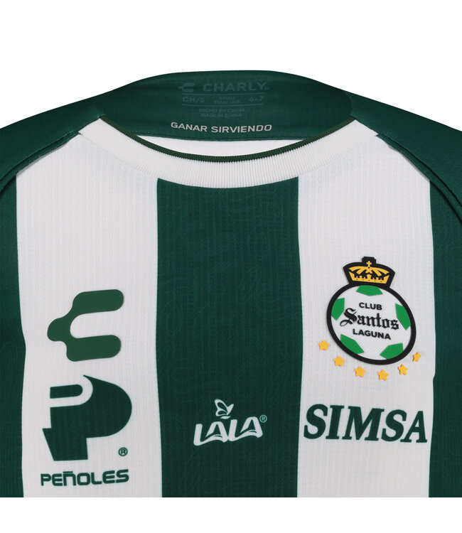 Charly Charly Santos Laguna 2024-25 Youth Home Jersey - Green/White