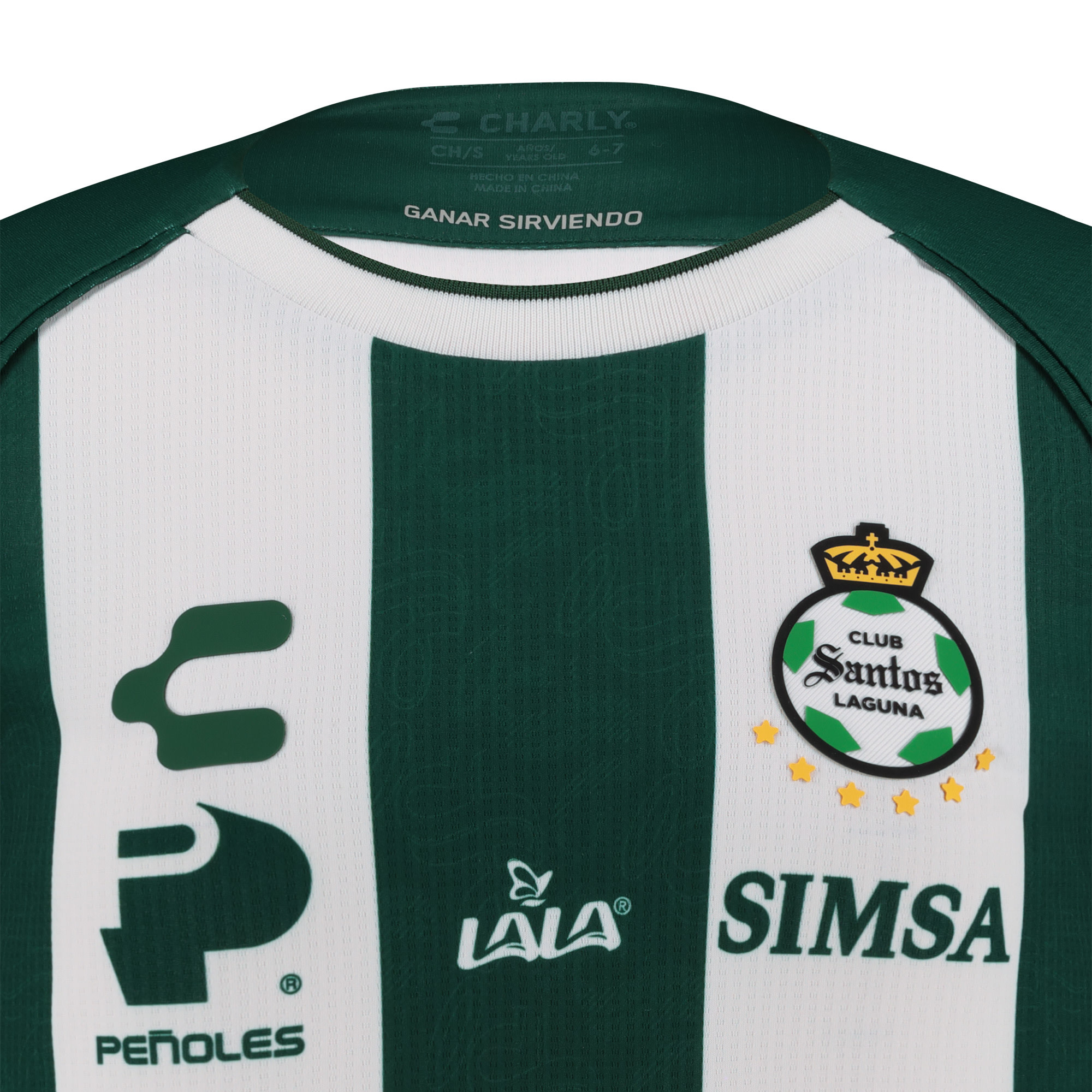 Charly Santos Laguna 2024-25 Youth Home Jersey - Green/White