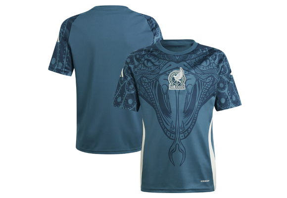 adidas Youth Mexico Copa America 2024 Pre Match Training Jersey - Mystery Green