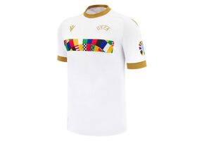 Macron UEFA Euro 2024 Official Referee WarmUp Jersey - White/Gold