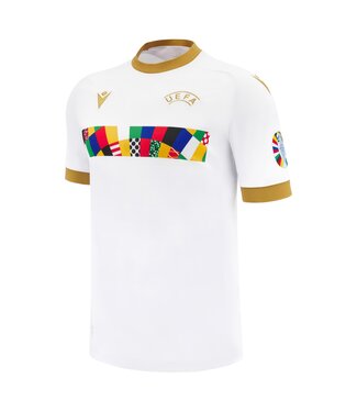 Macron Macron UEFA Euro 2024 Official Referee WarmUp Jersey - White/Gold