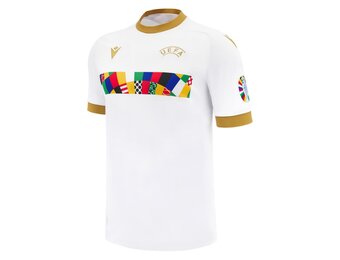 Macron UEFA Euro 2024 Official Referee WarmUp Jersey - White/Gold