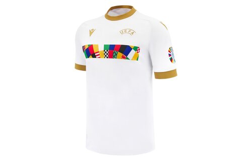 Macron UEFA Euro 2024 Official Referee WarmUp Jersey - White/Gold