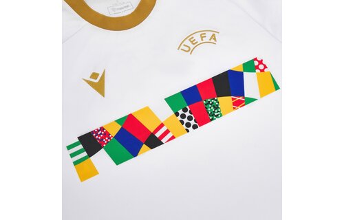 Macron UEFA Euro 2024 Official Referee WarmUp Jersey - White/Gold