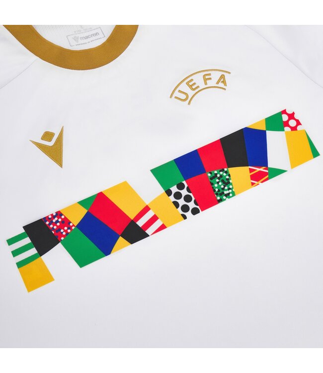 Macron Macron UEFA Euro 2024 Official Referee WarmUp Jersey - White/Gold