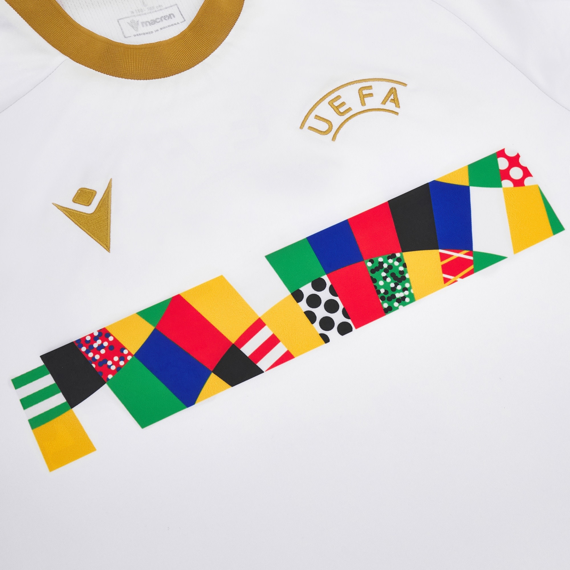 Macron UEFA Euro 2024 Official Referee WarmUp Jersey - White/Gold