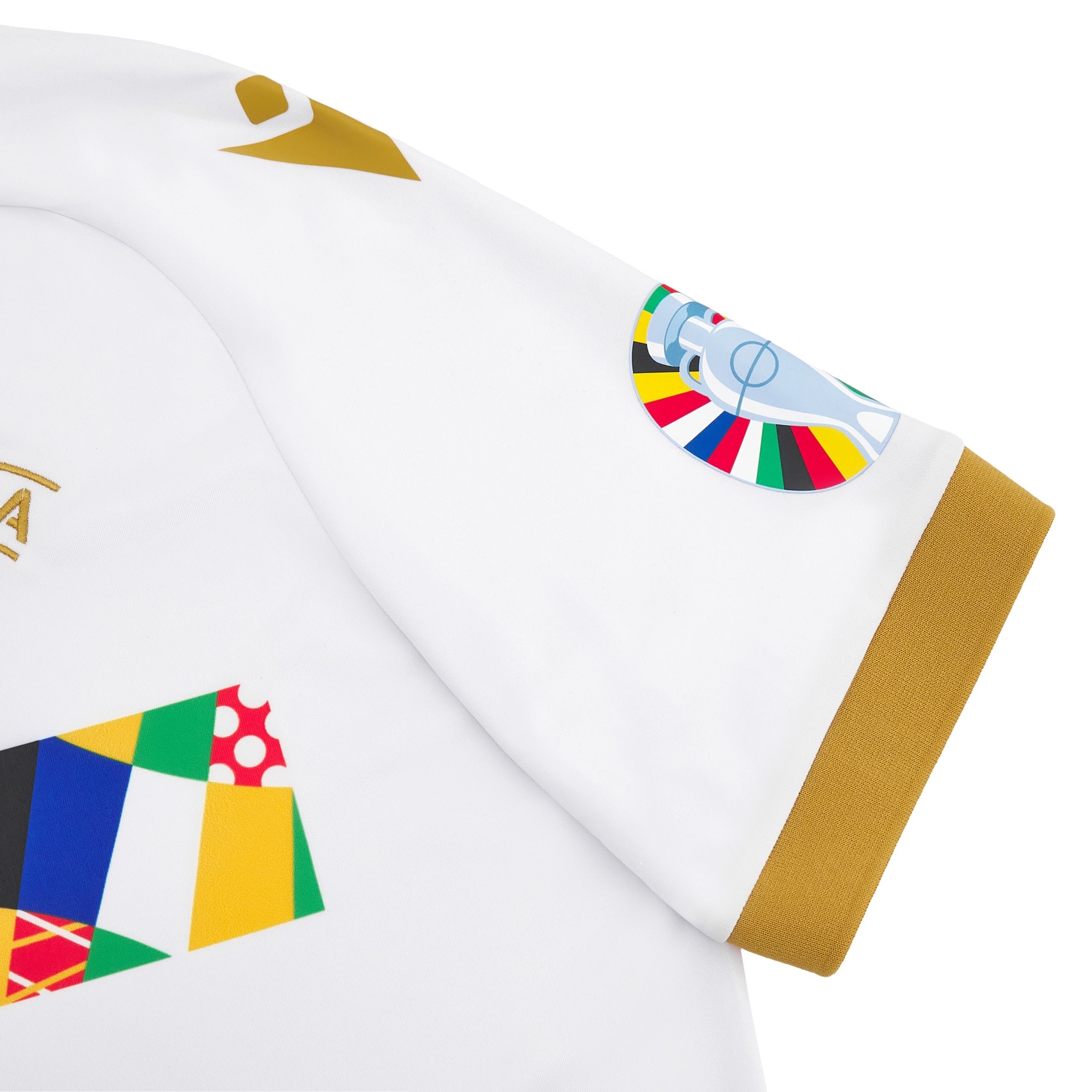 Macron UEFA Euro 2024 Official Referee WarmUp Jersey - White/Gold