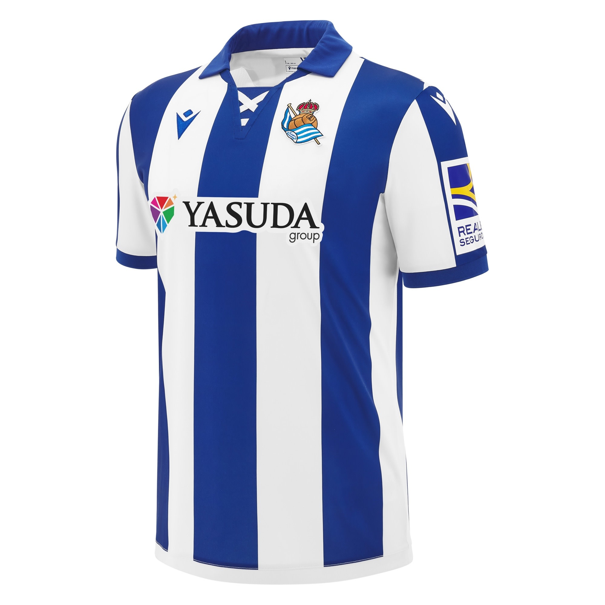 Macron Real Sociedad 2024 - 25 Authentic Home Jersey - White/Loyal Blue