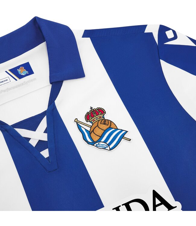 Macron Macron Real Sociedad 2024 - 25 Authentic Home Jersey - White/Loyal Blue
