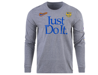 Nike FC Barcelona 2024 LS JDI Tee Shirt - Heathered Grey