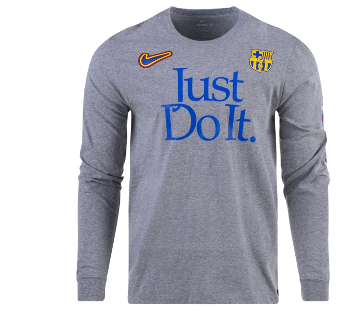 Nike FC Barcelona 2024 LS JDI Tee Shirt - Heathered Grey