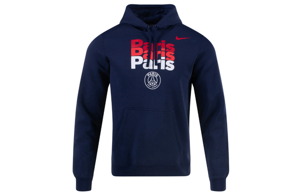 Nike PSG Paris Saint Germain 2024 Club Fleece Hoodie - Dark Navy Blue