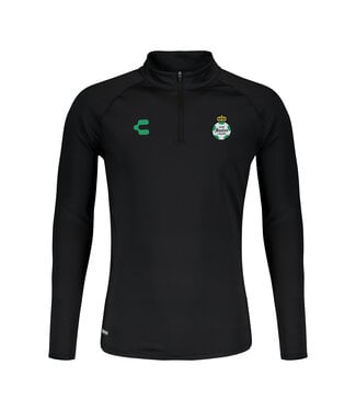 Charly Charly Santos Laguna 2024-25 Training 1/4 Zip Pullover Top - Black/Green
