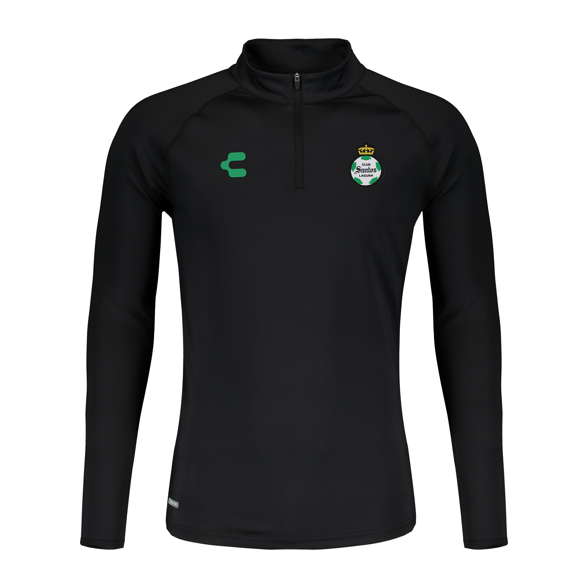 Charly Santos Laguna 2024-25 Training 1/4 Zip Pullover Top - Black/Green