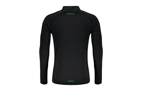 Charly Santos Laguna 2024-25 Training 1/4 Zip Pullover Top - Black/Green