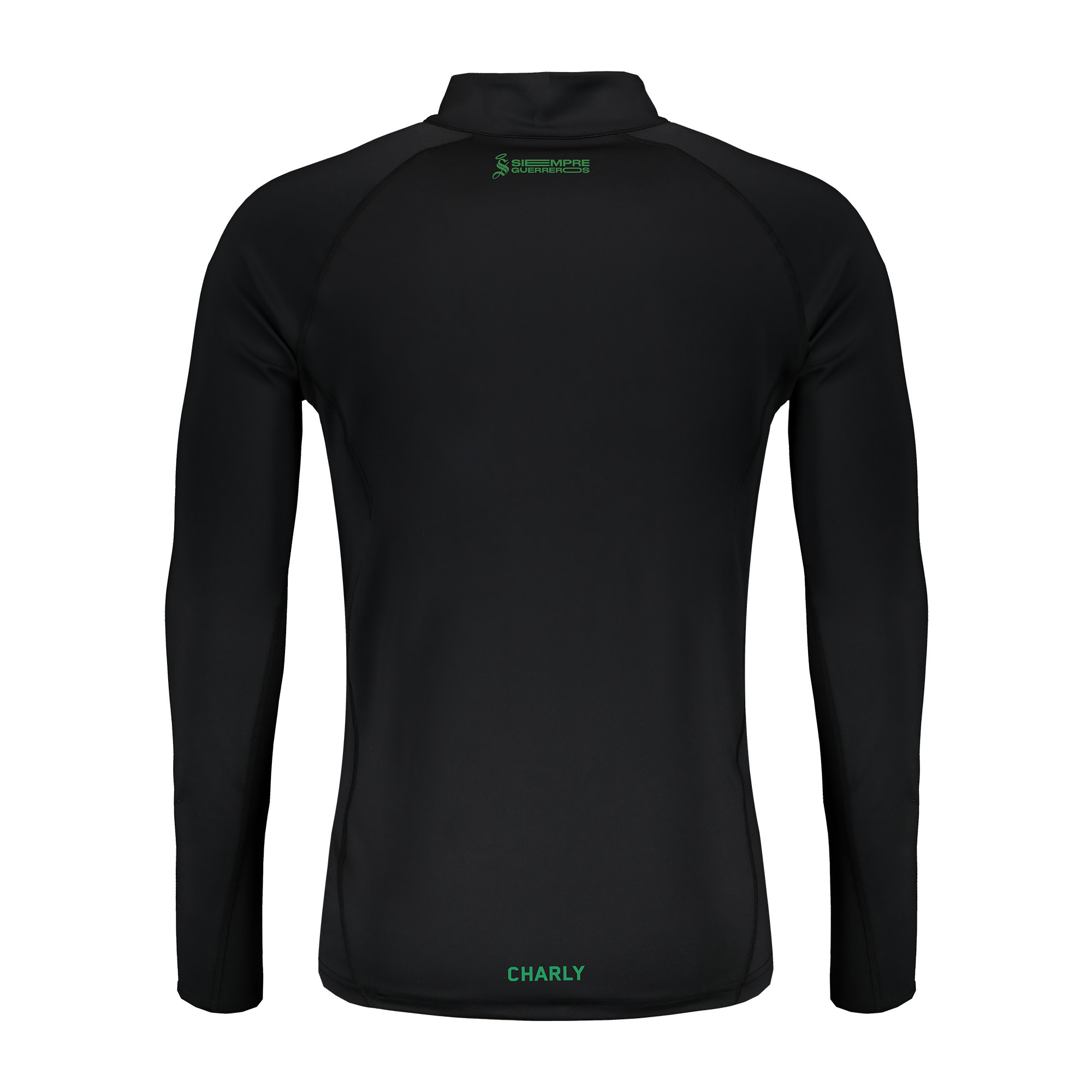 Charly Santos Laguna 2024-25 Training 1/4 Zip Pullover Top - Black/Green